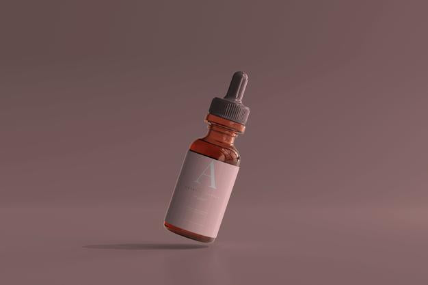 Amber Glass Dropper Bottle Mockup Psd