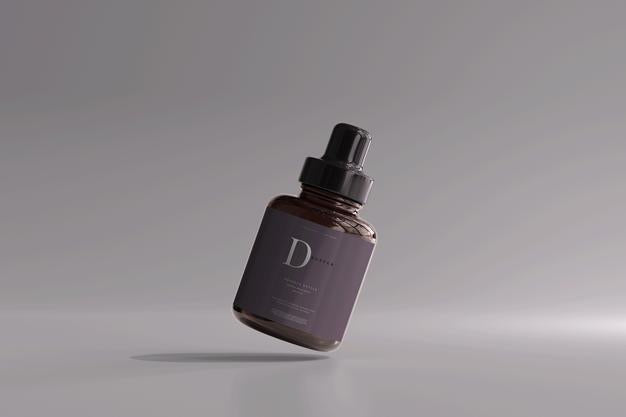 Amber Glass Dropper Bottle Mockup Psd