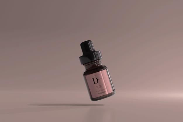 Amber Glass Dropper Bottle Mockup Psd
