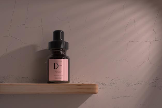 Amber Glass Dropper Bottle Mockup Psd