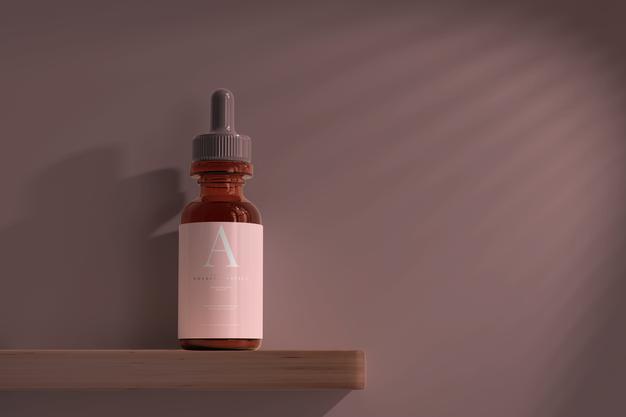 Amber Glass Dropper Bottle Mockup Psd