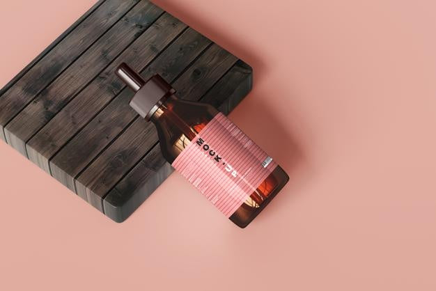 Amber Glass Dropper Bottle Mockup Psd