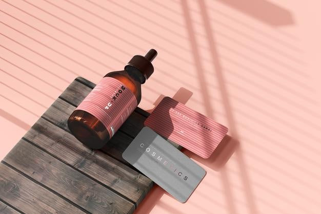 Amber Glass Dropper Bottle Mockup Psd