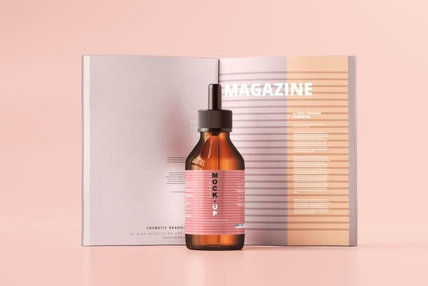 Amber Glass Dropper Bottle Mockup Psd