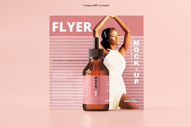 Amber Glass Dropper Bottle Mockup Psd