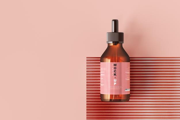 Amber Glass Dropper Bottle Mockup Psd