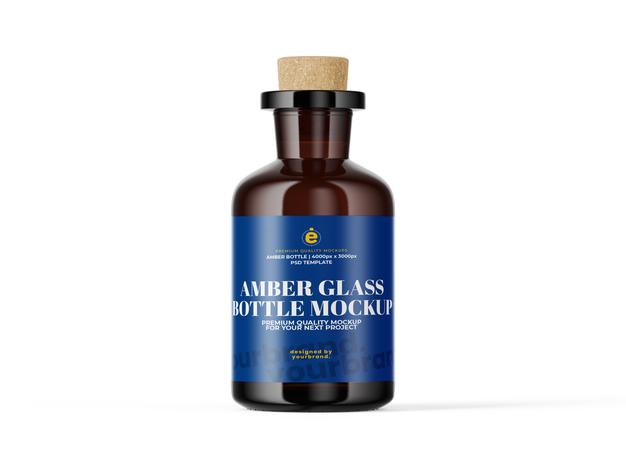 Amber Glass Mockup Template Psd