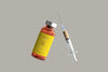 Amber Glass Vial Mockup With Syringe Psd