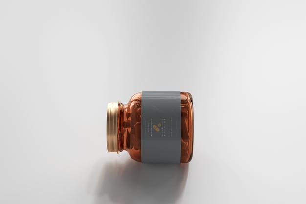 Amber Medicine Bottle Mockup Psd