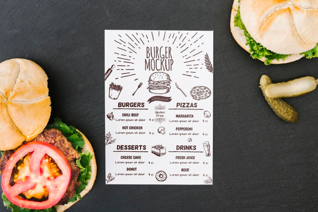 American Food Concept Mock-Up Psd