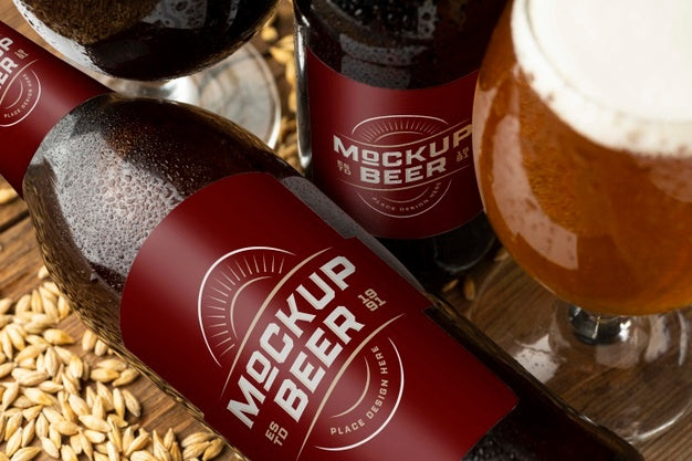American Style Beer Glass Mockup Psd