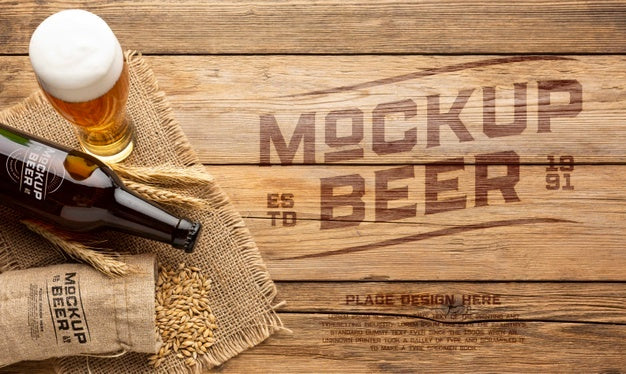 American Style Beer Glass Mockup Psd