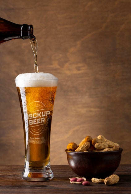 American Style Beer Glass Mockup Psd