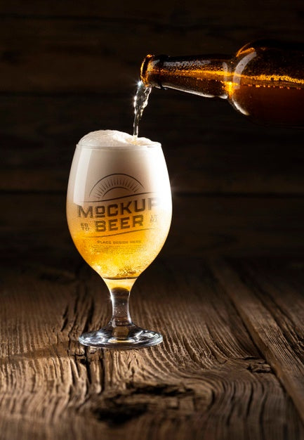American Style Beer Glass Mockup Psd