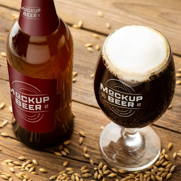American Style Beer Glass Mockup Psd