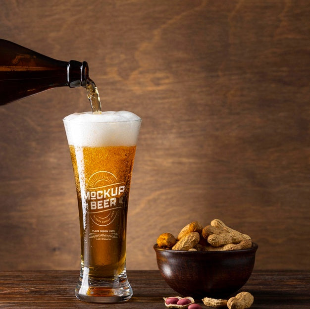 American Style Beer Glass Mockup Psd