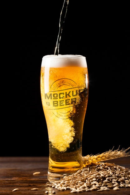 American Style Beer Glass Mockup Psd