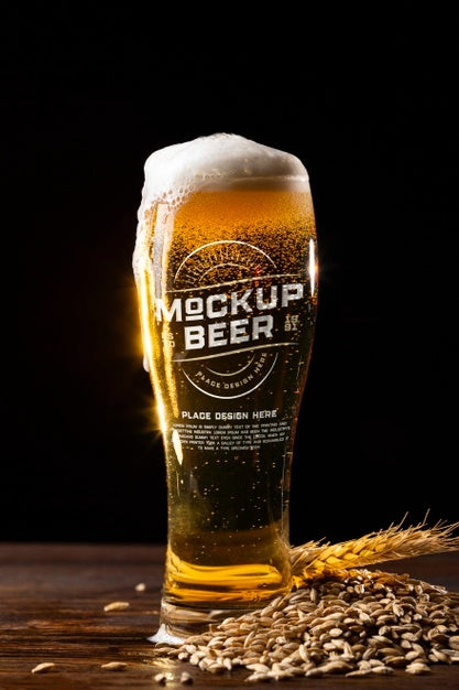 American Style Beer Glass Mockup Psd