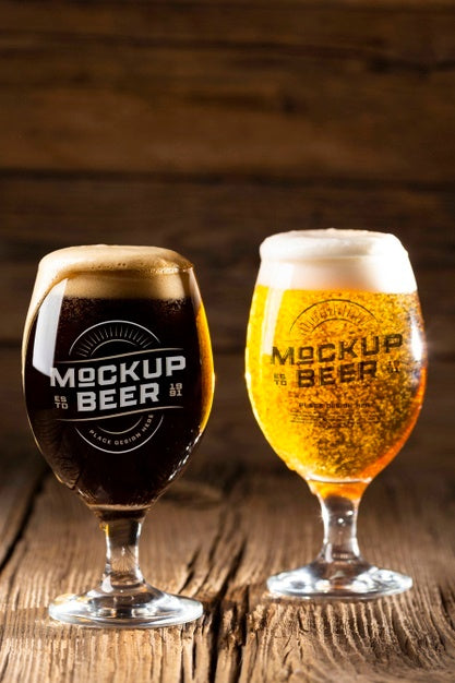 American Style Beer Glass Mockup Psd