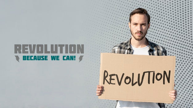 Angry Man Holding Board Mock-Up Psd