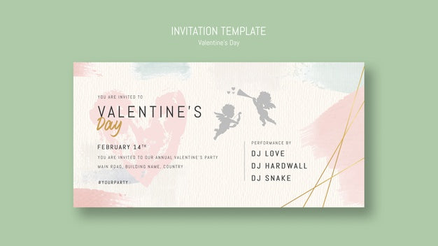 Annual Valentine'S Day Party Invitation Template Psd