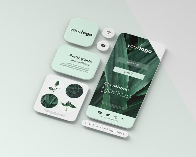 App Interface Mock-Up On Phone Display Psd
