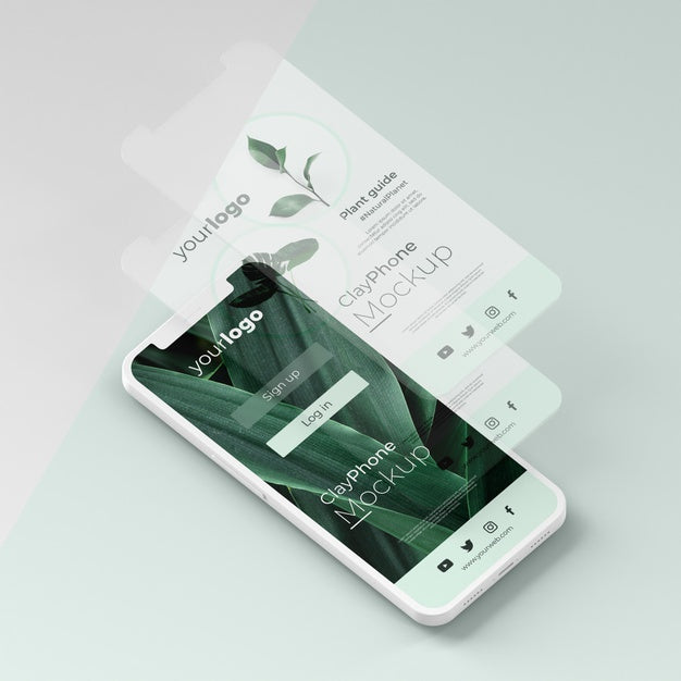 App Interface Mock-Up On Phone Screen Psd