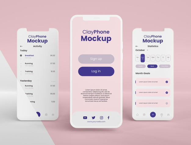 App Interface Mock-Up On Phone Screen Psd