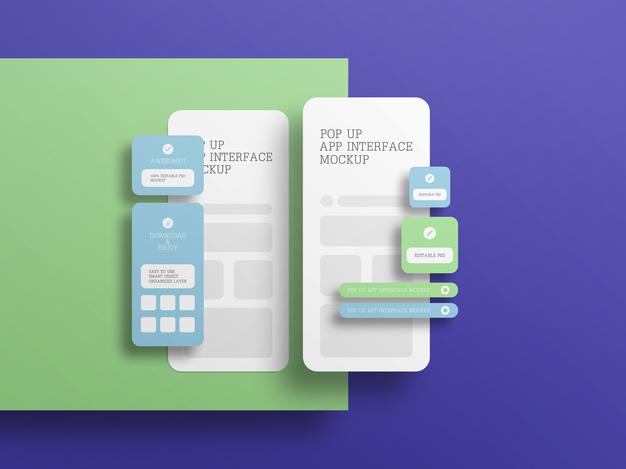 App Interface With Pop Up Screen Mockup Psd