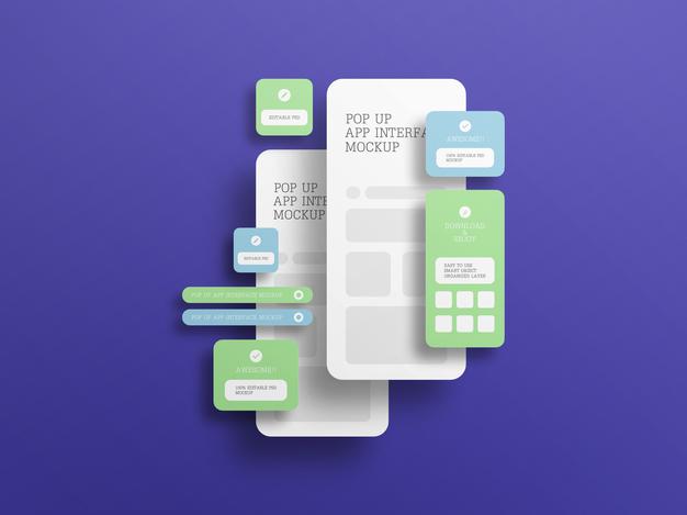 App Interface With Pop Up Screen Mockup Psd