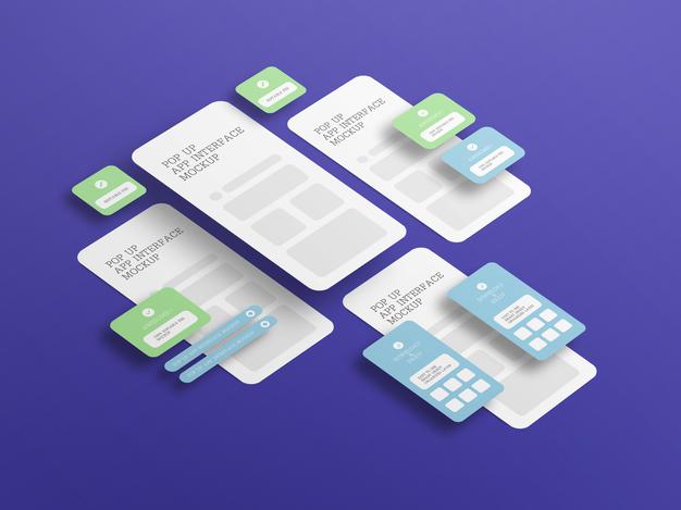 App Interface With Pop Up Screen Mockup Psd