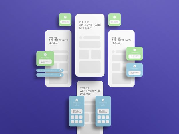 App Interface With Pop Up Screen Mockup Psd