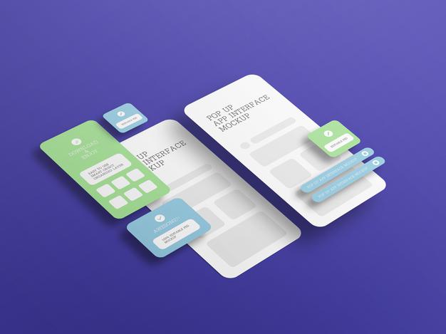 App Interface With Pop Up Screen Mockup Psd