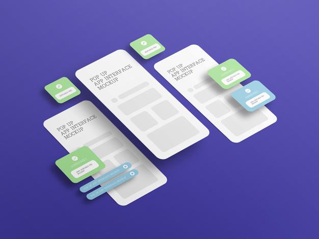 App Interface With Pop Up Screen Mockup Psd