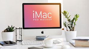 Apple Imac Workspace Mockup Psd