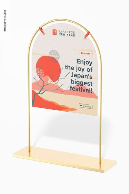 Arch Signage Backdrop Mockup, Perspective Psd