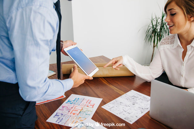 Architect Concept With Tablet Mockup Psd