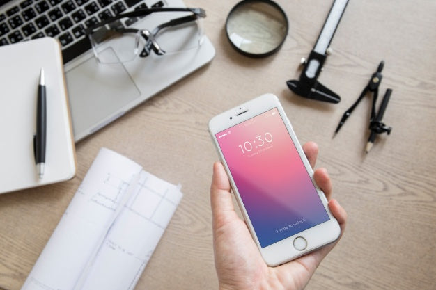 Architecture Composition With Mockup Of Hand Holding Smartphone Psd