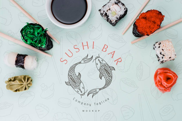 Arrangement For Sushi Bar Mock-Up Psd