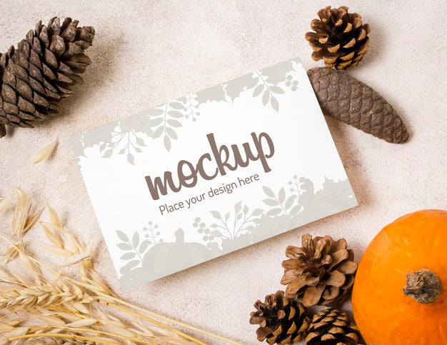 Arrangement Of Autumn Natural Elements Mock-Up Psd