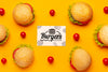 Arrangement Of Burgers And Tomatoes Top View Psd