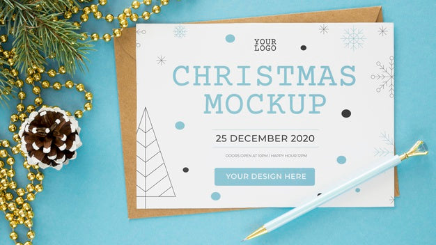 Arrangement Of Christmas Eve Elements Mock-Up Psd