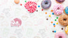 Arrangement Of Colorful Donuts And Sweets With Mock-Up Psd