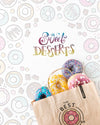 Arrangement Of Colorful Donuts In Paper Bag With Mock-Up Psd