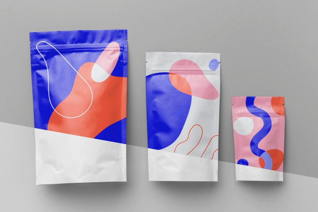 Arrangement Of Colorful Mock-Up Doypack Psd