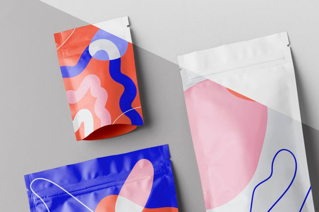 Arrangement Of Colorful Mock-Up Doypack Psd