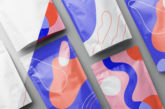 Arrangement Of Colorful Mock-Up Doypack Psd
