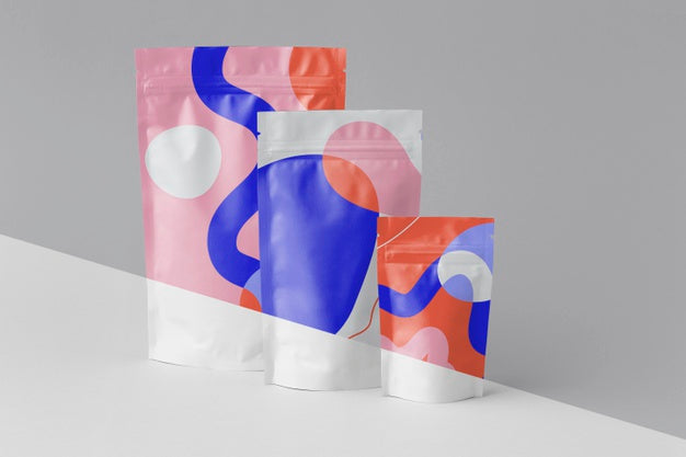 Arrangement Of Colorful Mock-Up Doypack Psd