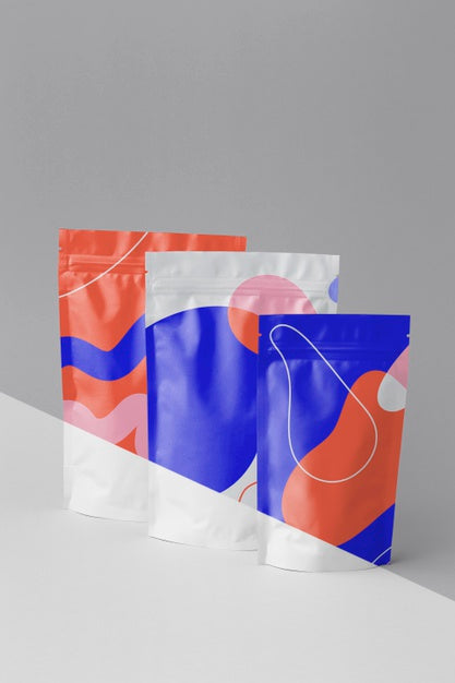 Arrangement Of Colorful Mock-Up Doypack Psd
