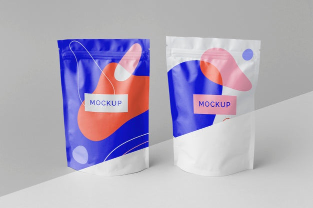 Arrangement Of Colorful Mock-Up Doypack Psd